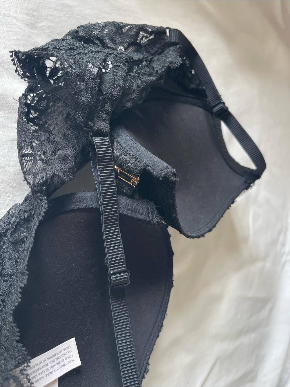 Auden Black Lace Underwire Bra with Adjustable Straps push up